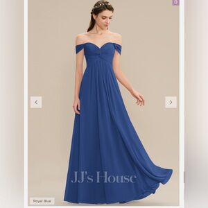 JJ’s House Nerita A-Line Off the Shoulder Ruffle Chiffon Dress